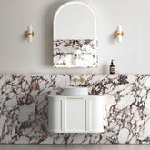 Hampshire Satin White Curve Single Basin Vanity